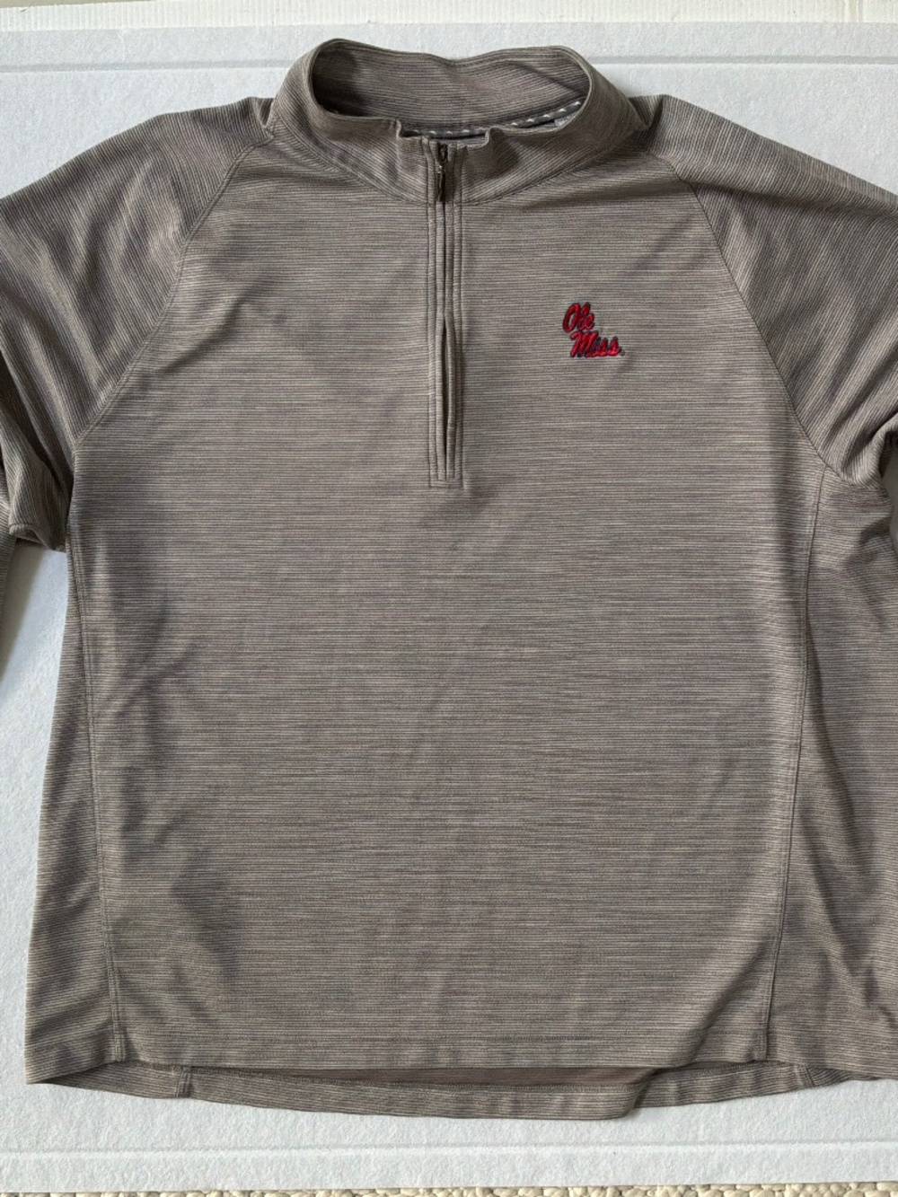 Tommy Bahama Ole Miss Rebels 3XL Quarter Zip Pullover Men's Gray SEC Game Day